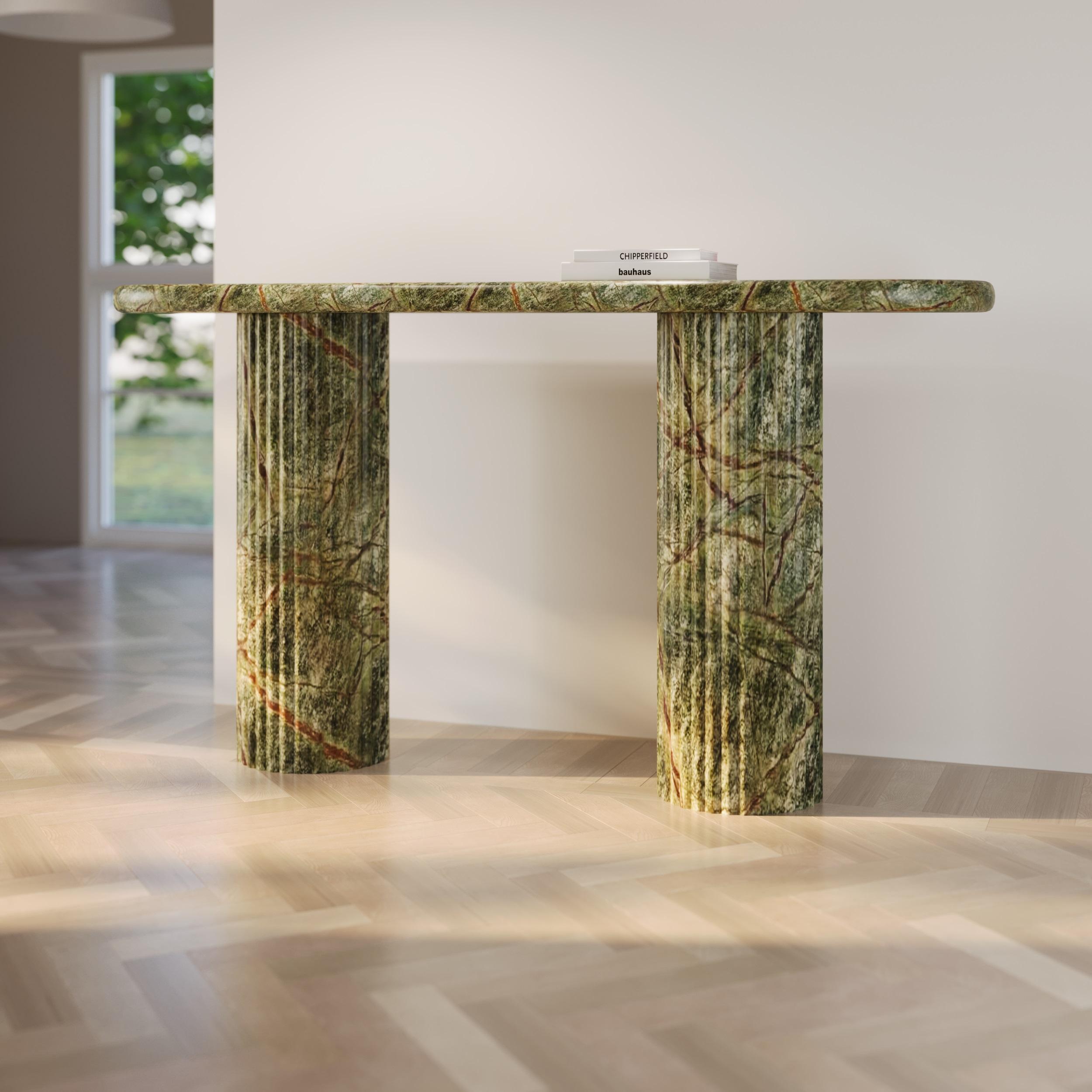 fluted console table