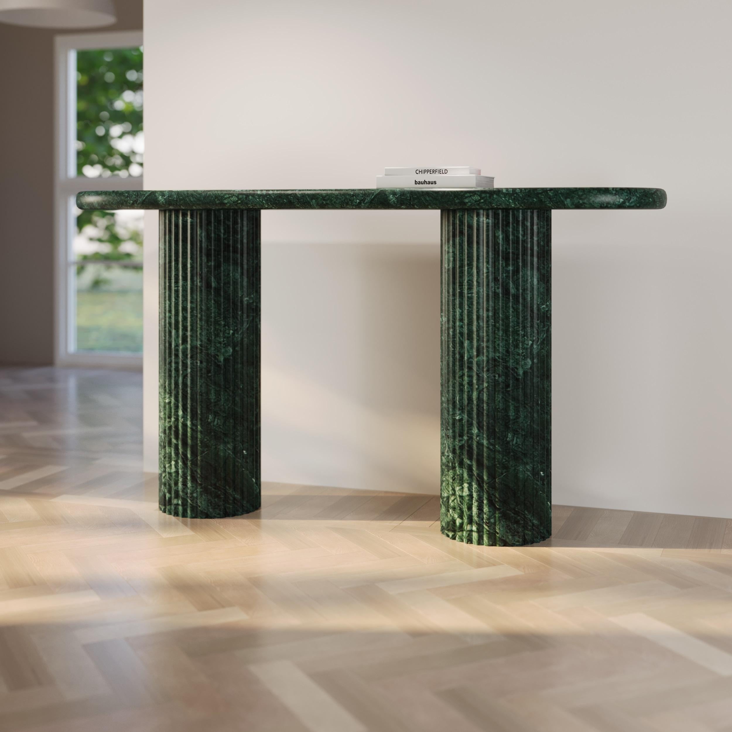 fluted marble console table
