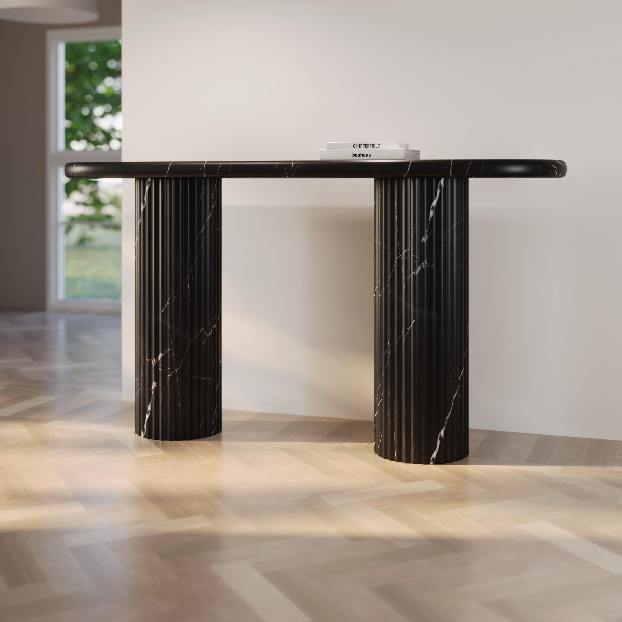 Indian Fluted Telly Marble Console Table
