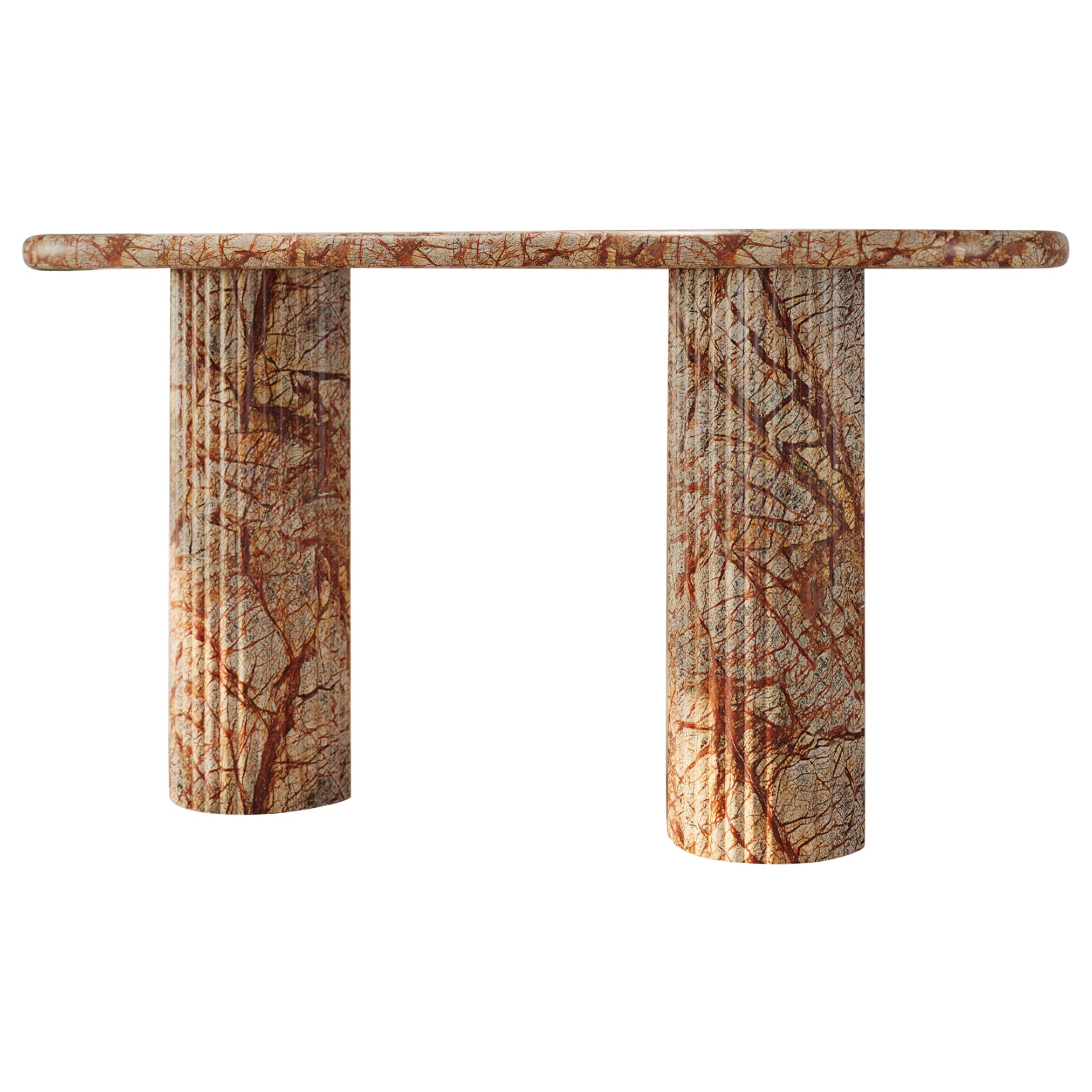 Fluted Telly Marble Console Table