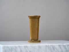 Fluted Tinos Bronze Vase, Art Deco, Denmark, 1930s