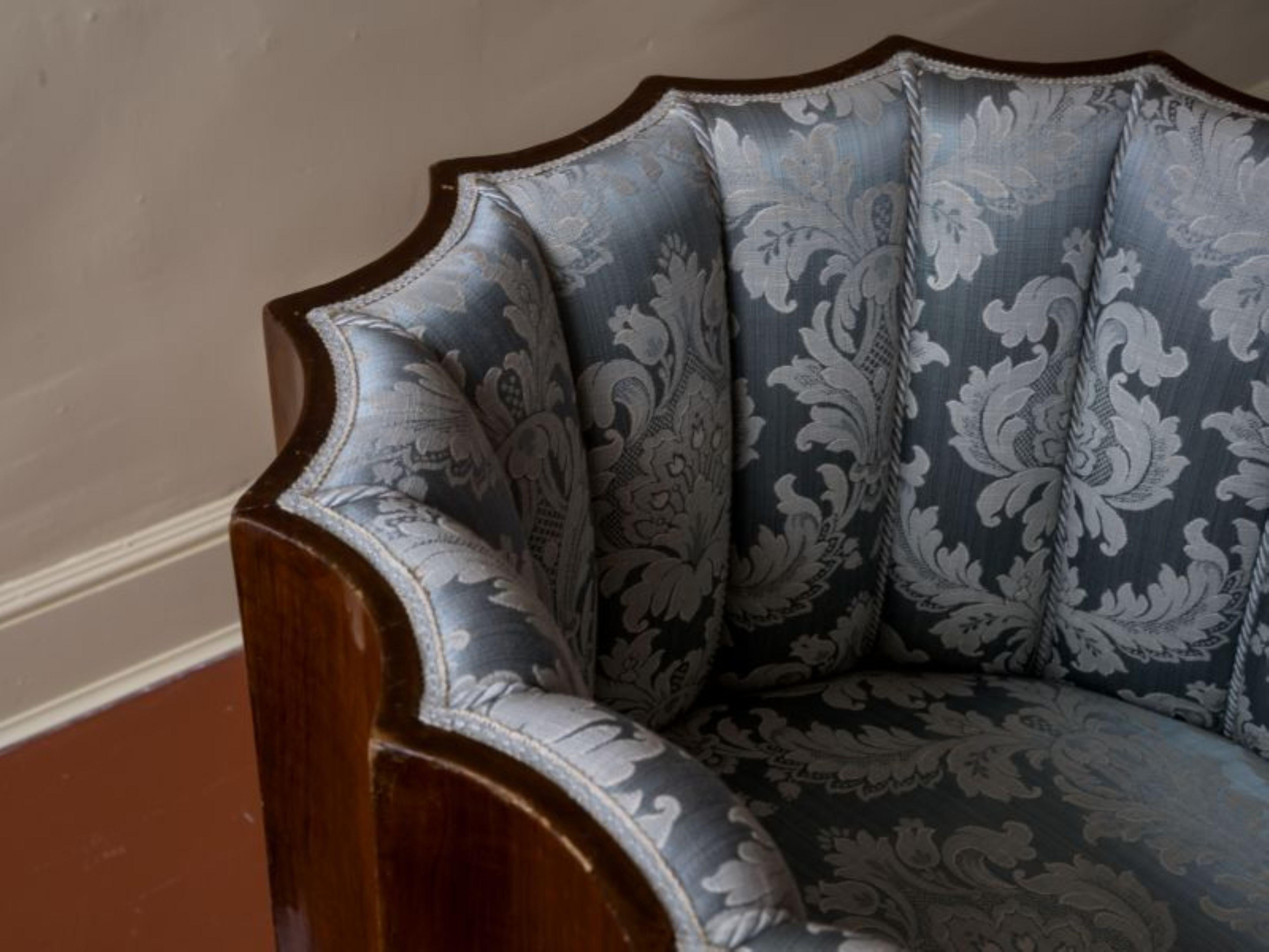 Tourné Chaise à baignoire cannelée C.C. 1940 en vente