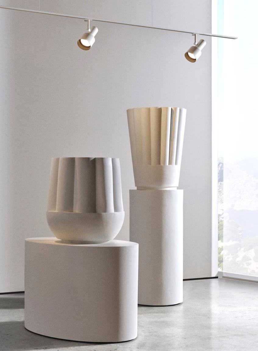 American Fluted urn planter, BYBLOS 01 by Sirak For Sale