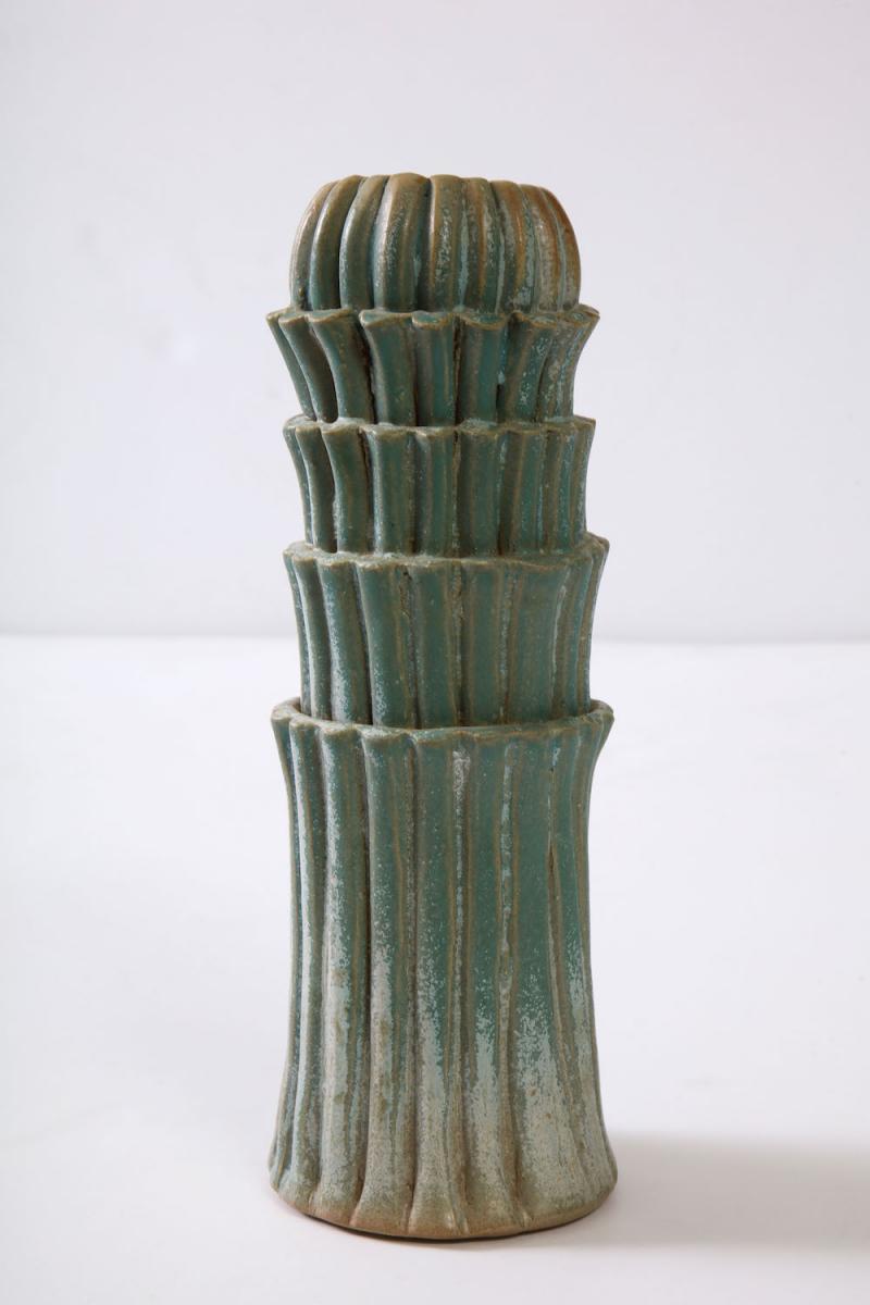 Stoneware Fluted Vase #2 by Robbie Heidinger