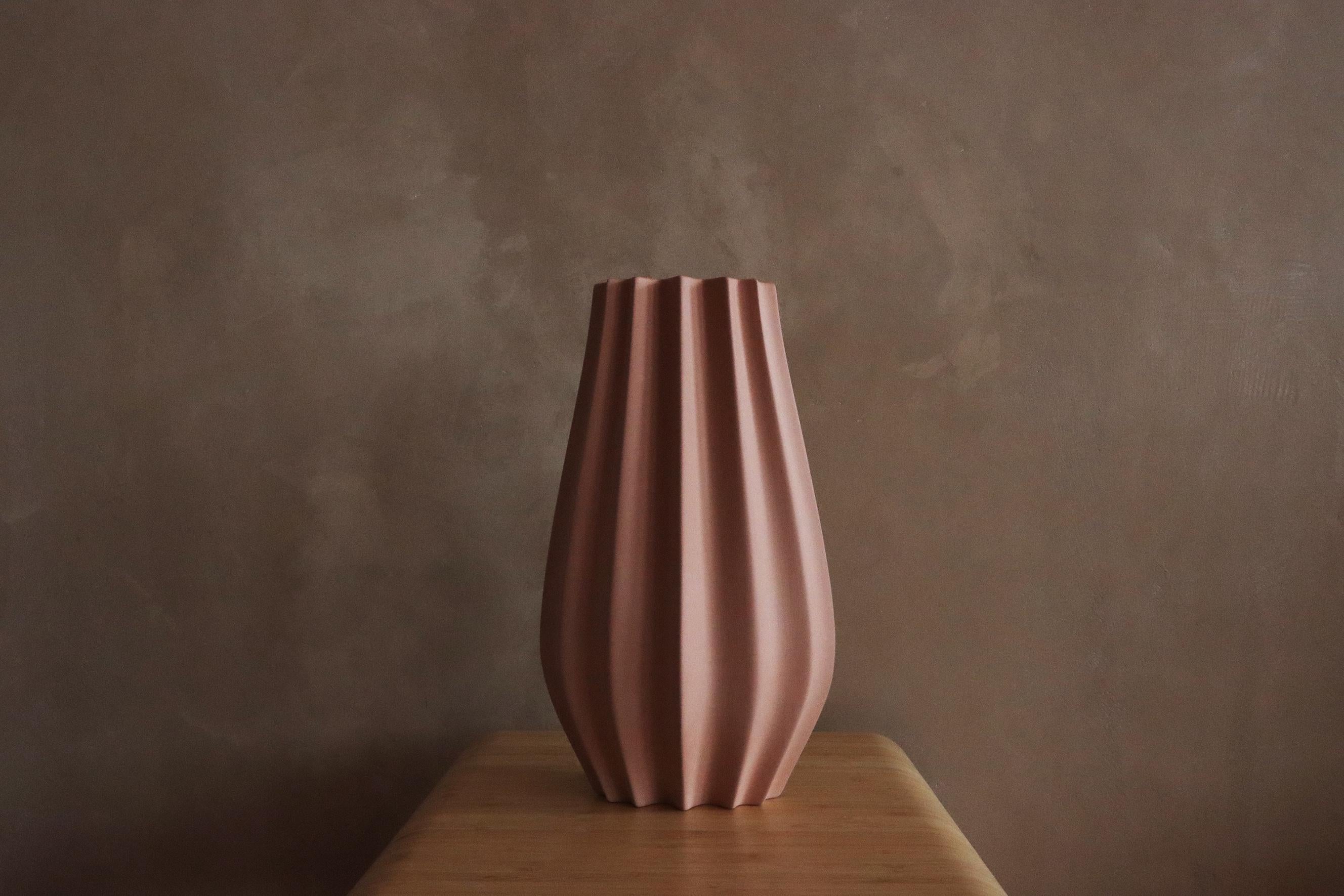 New Zealand Fluted Vase - Terracotta For Sale