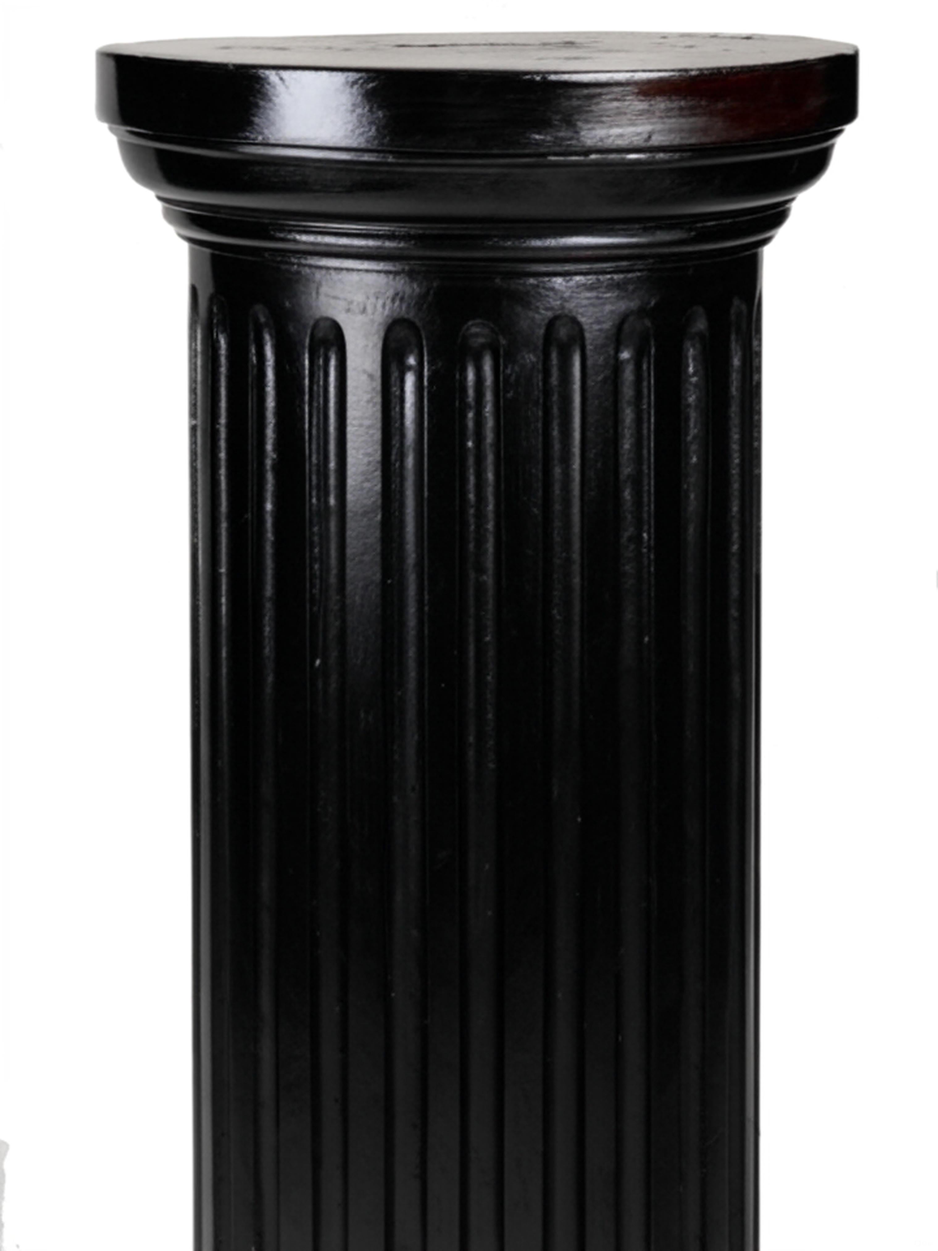 Francese Colonna scanalata in legno laccato nero, stile Louis Philippe, XIX secolo in vendita