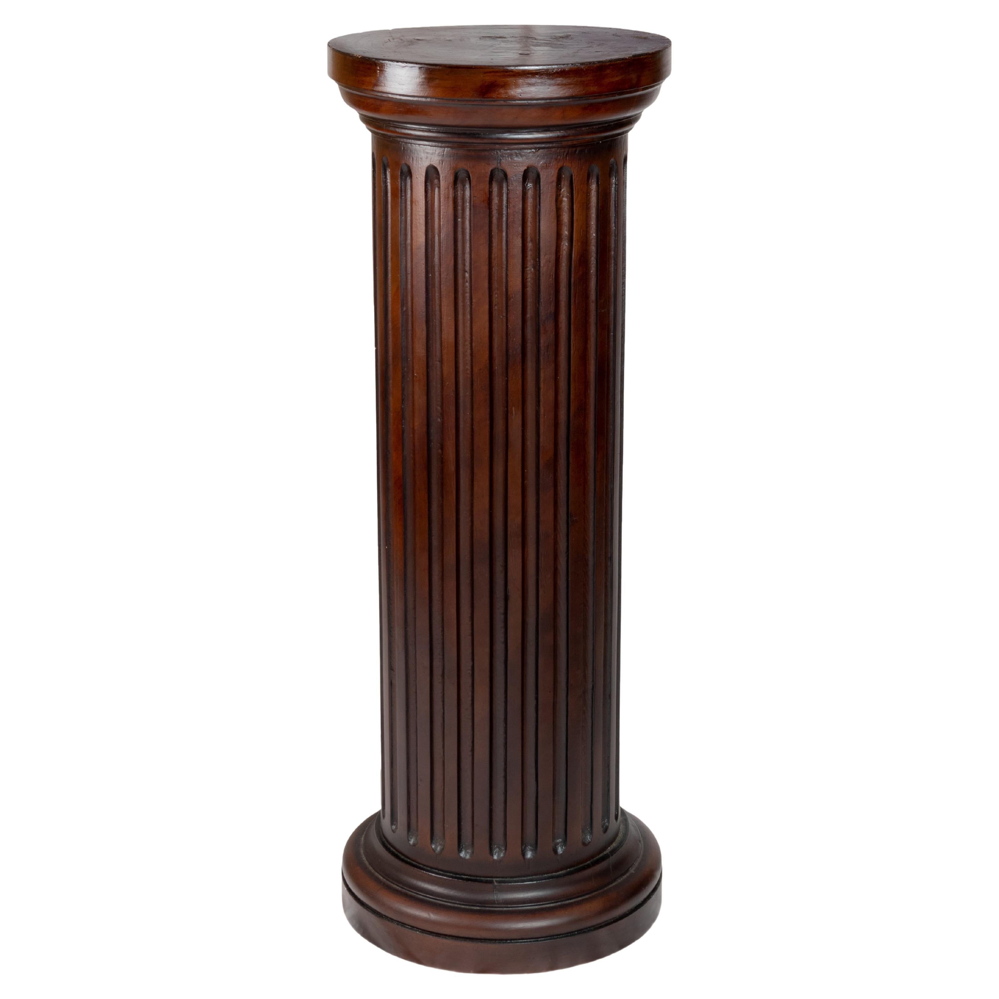 Fluted Wood Colum, Louis Philippe Style, 19th Century