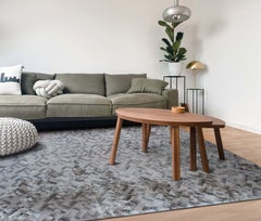 FLUVIAL Hand Tufted Modern Abstract Silk Rug in Sky Grey Colour By Hands