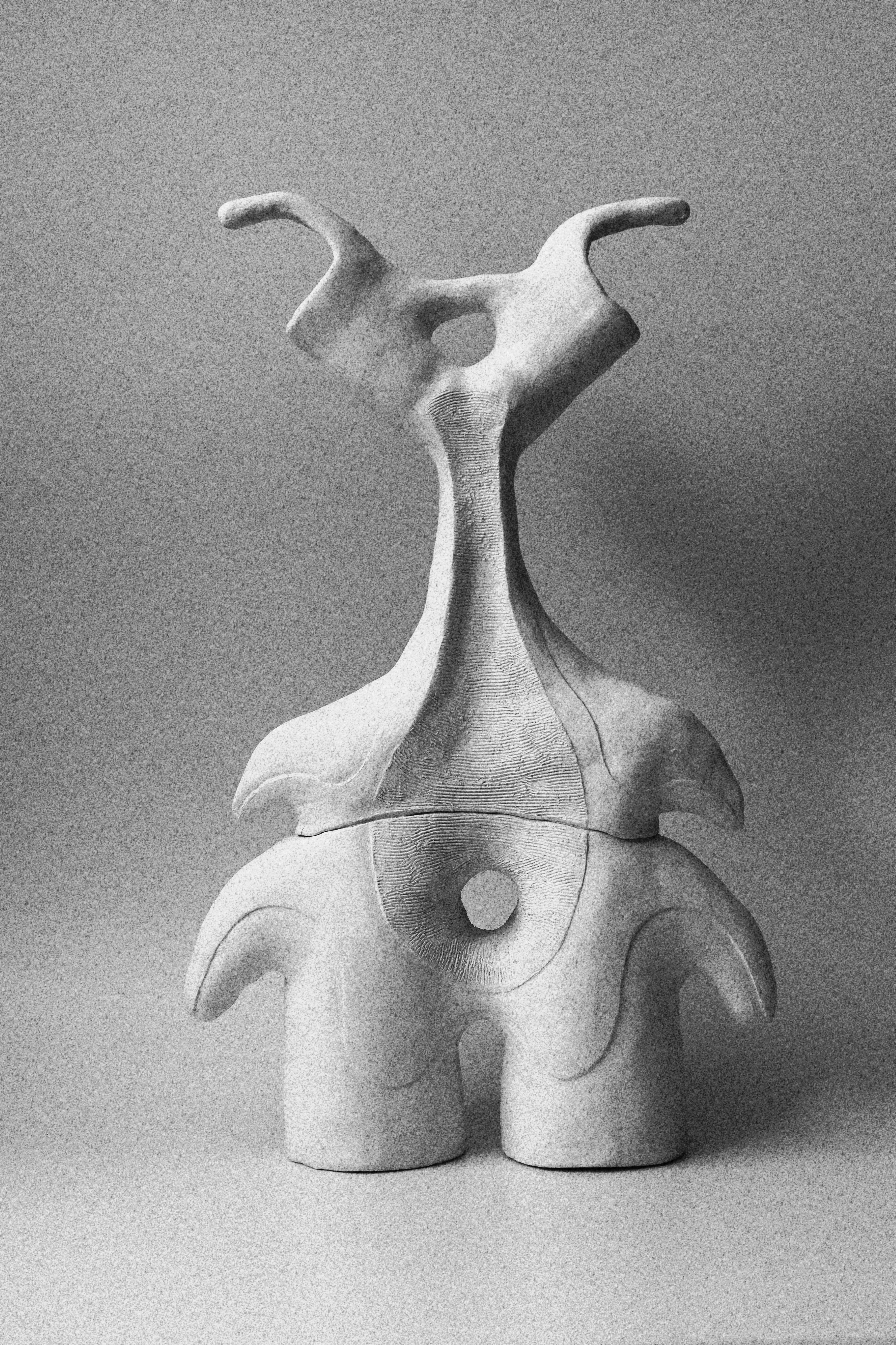 Céramique Lampe de table en céramique blanche Flux 2 de Jan Ernst, pièce de collection sud-africaine de collection en vente