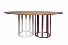 Flux Oval Dining Table by Pieces, Modern Customizable in Stone Wood Glass
