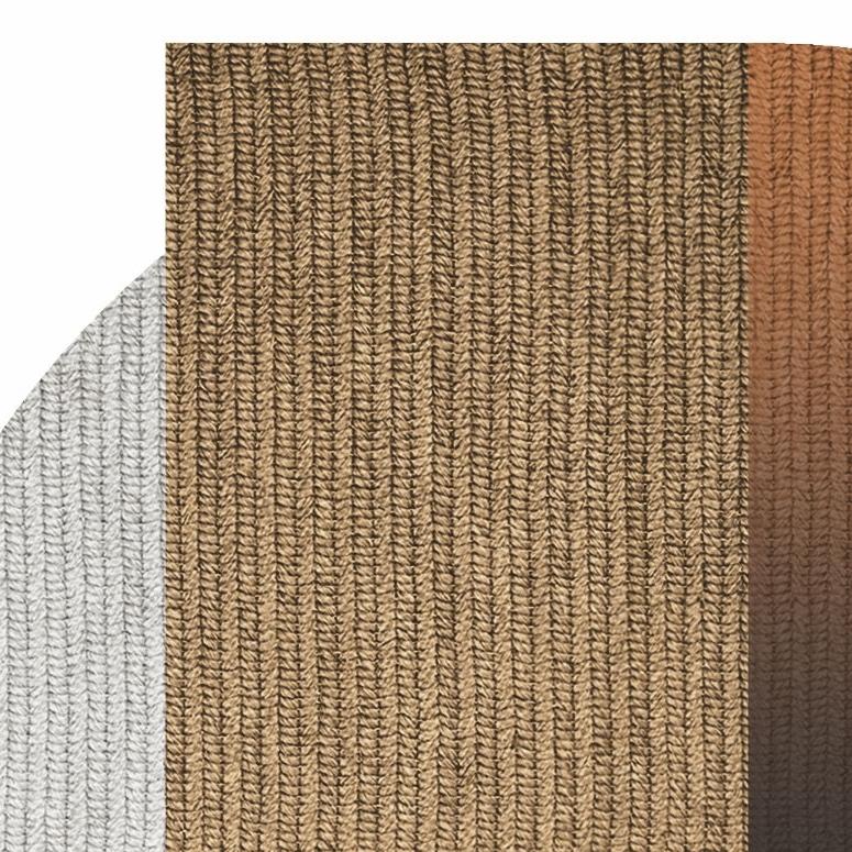 Teppich 'Flux' aus Abaca, Farbe 'Mahagoni', Ø 250cm von Claire Vos für Musett Design (Handgewebt) im Angebot