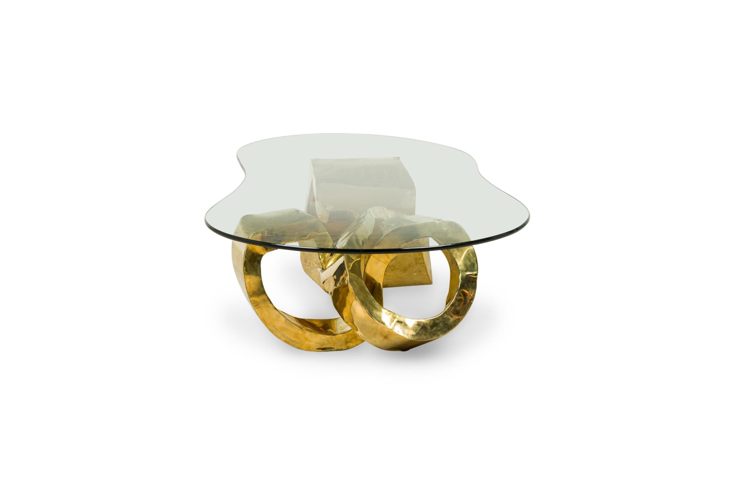Asian Fluxo Coffee Table (Polished Bronze) by Newel Modern For Sale