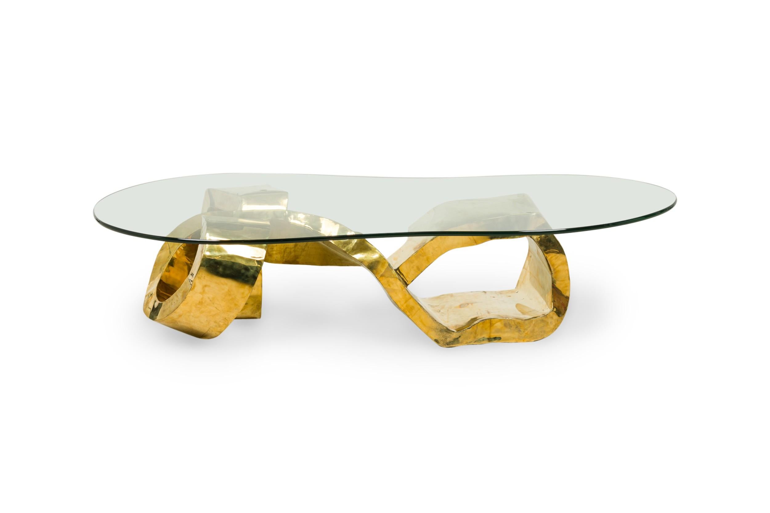 Contemporary Fluxo Coffee Table (Polished Bronze) by Newel Modern For Sale
