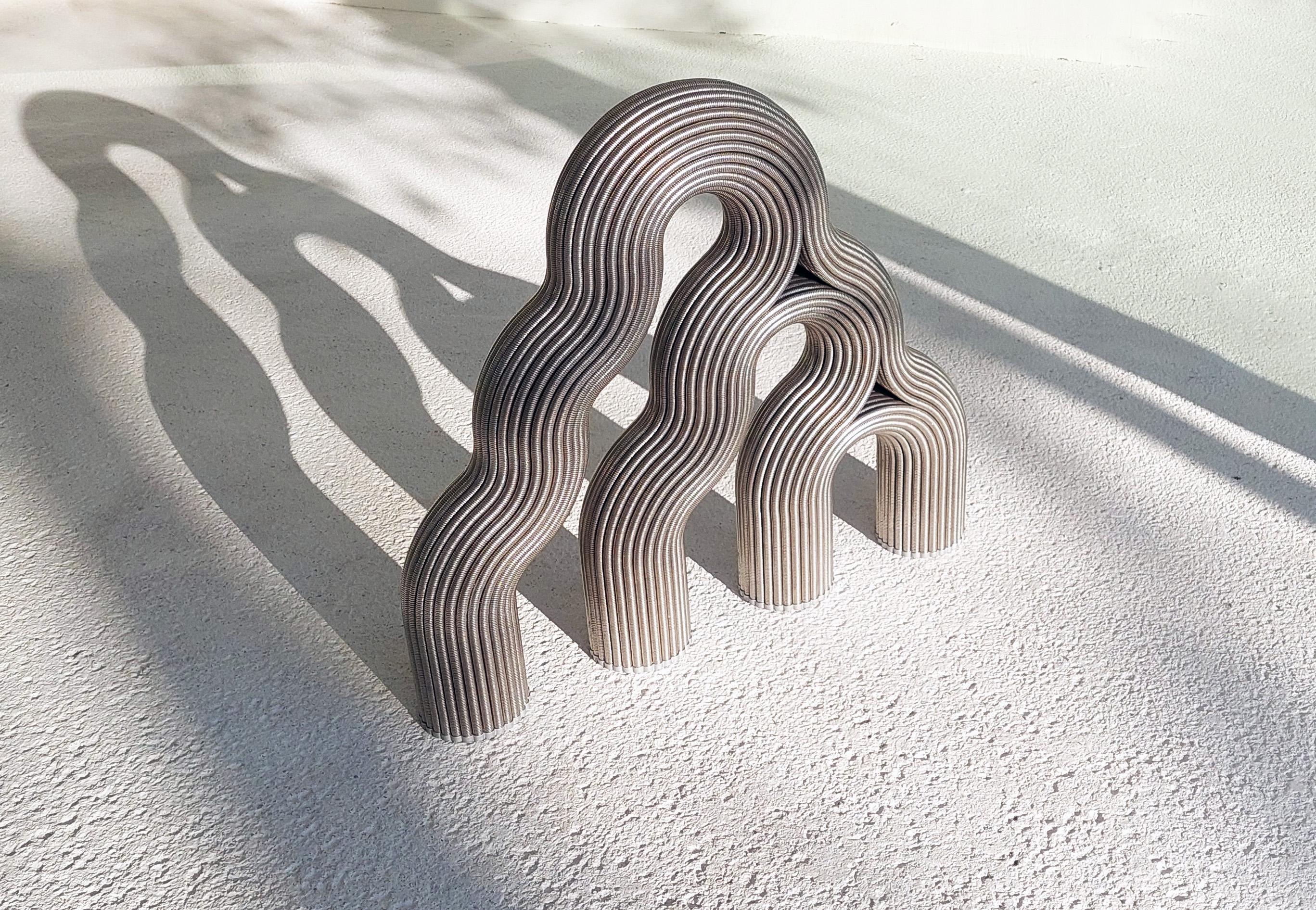 FLUXsculpture> organische Skulptur aus Edelstahl (Handgefertigt) im Angebot