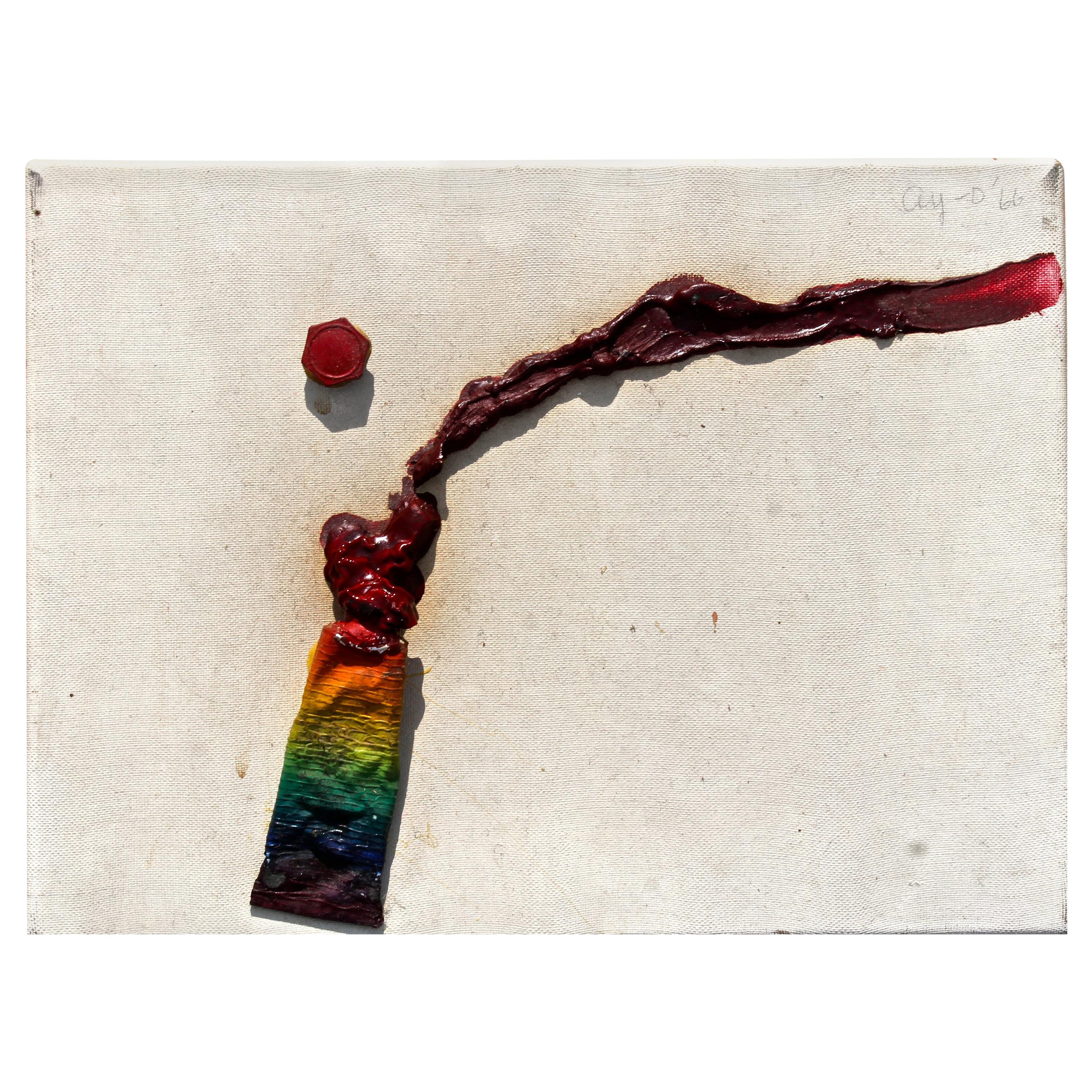 Fluxus Artist: Ay-O 1966 Oil Tube and Oil on Canvas "Rose Madder"