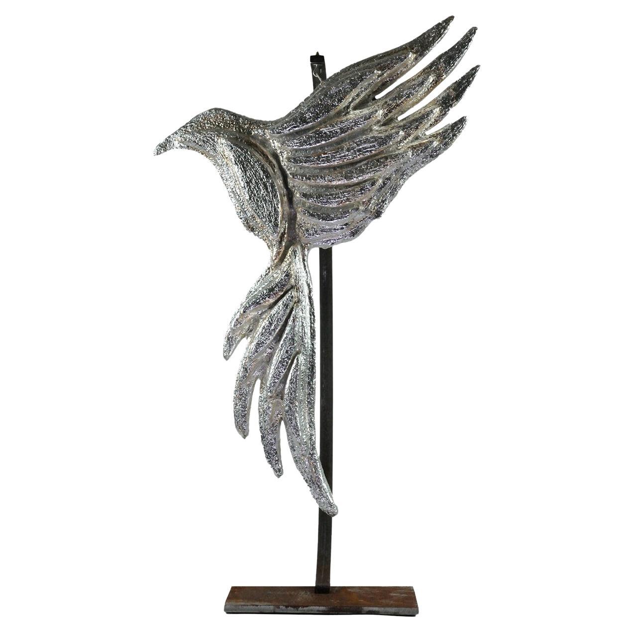 Silbernes Fly Away-Scultpure