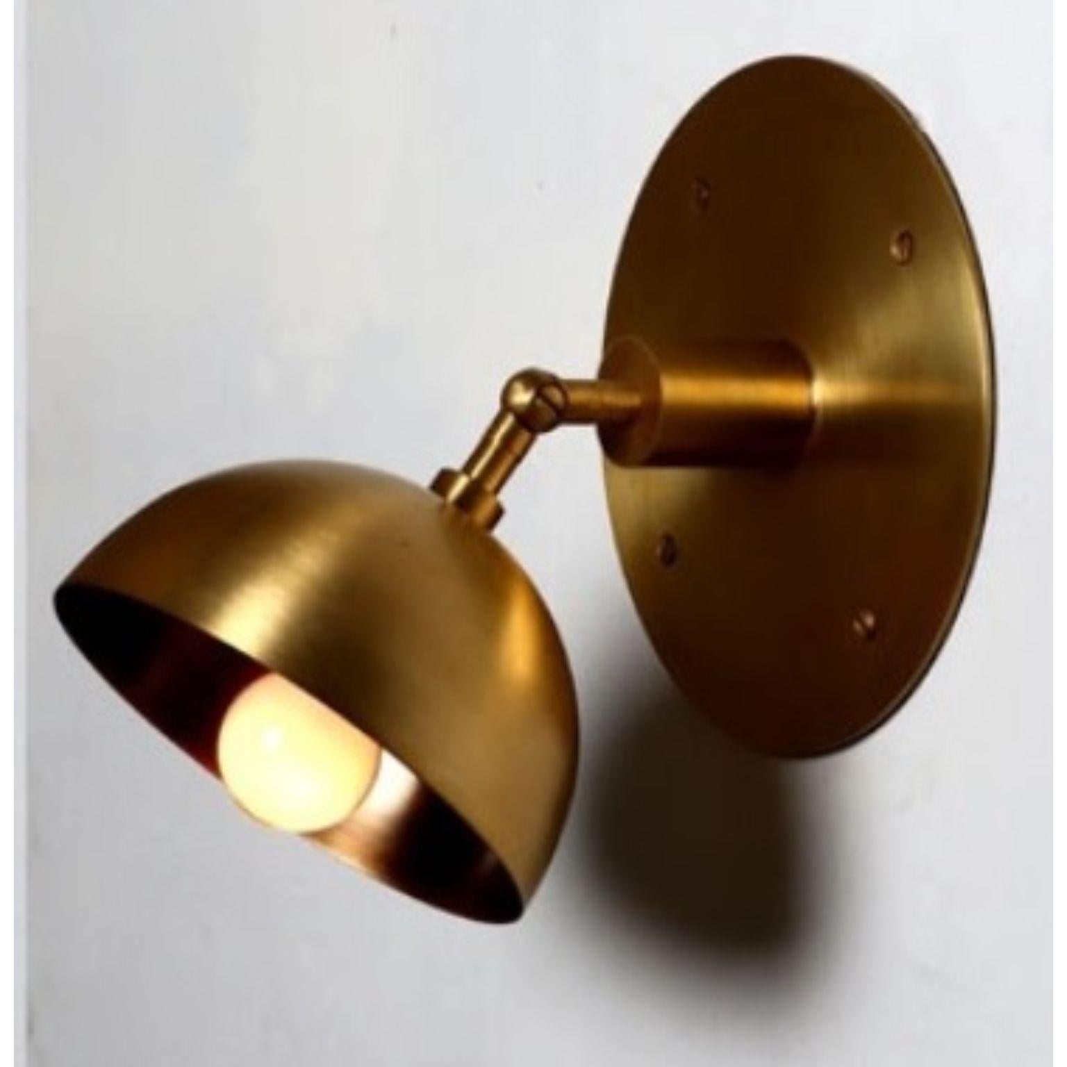 Fly Brass Dome Wall Sconce by Lamp Shaper
Dimensions: D 20.5 x W 21.5 x H 21.5 cm.
Materials: Brass.

Different finishes available: raw brass, aged brass, burnt brass and brushed brass Please contact us.

All our lamps can be wired according to each