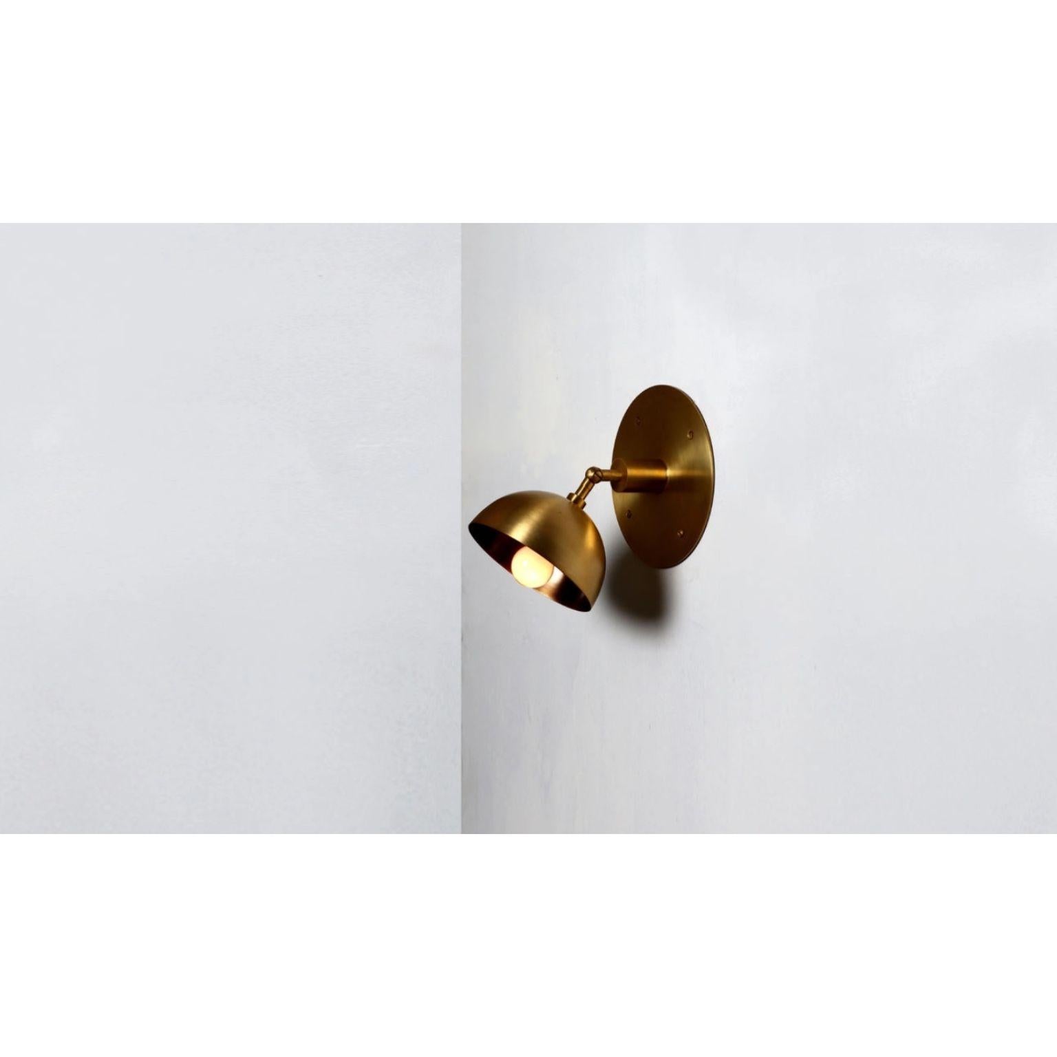 Other Fly Burnt Brass Dome Wall Sconce by Lamp Shaper For Sale