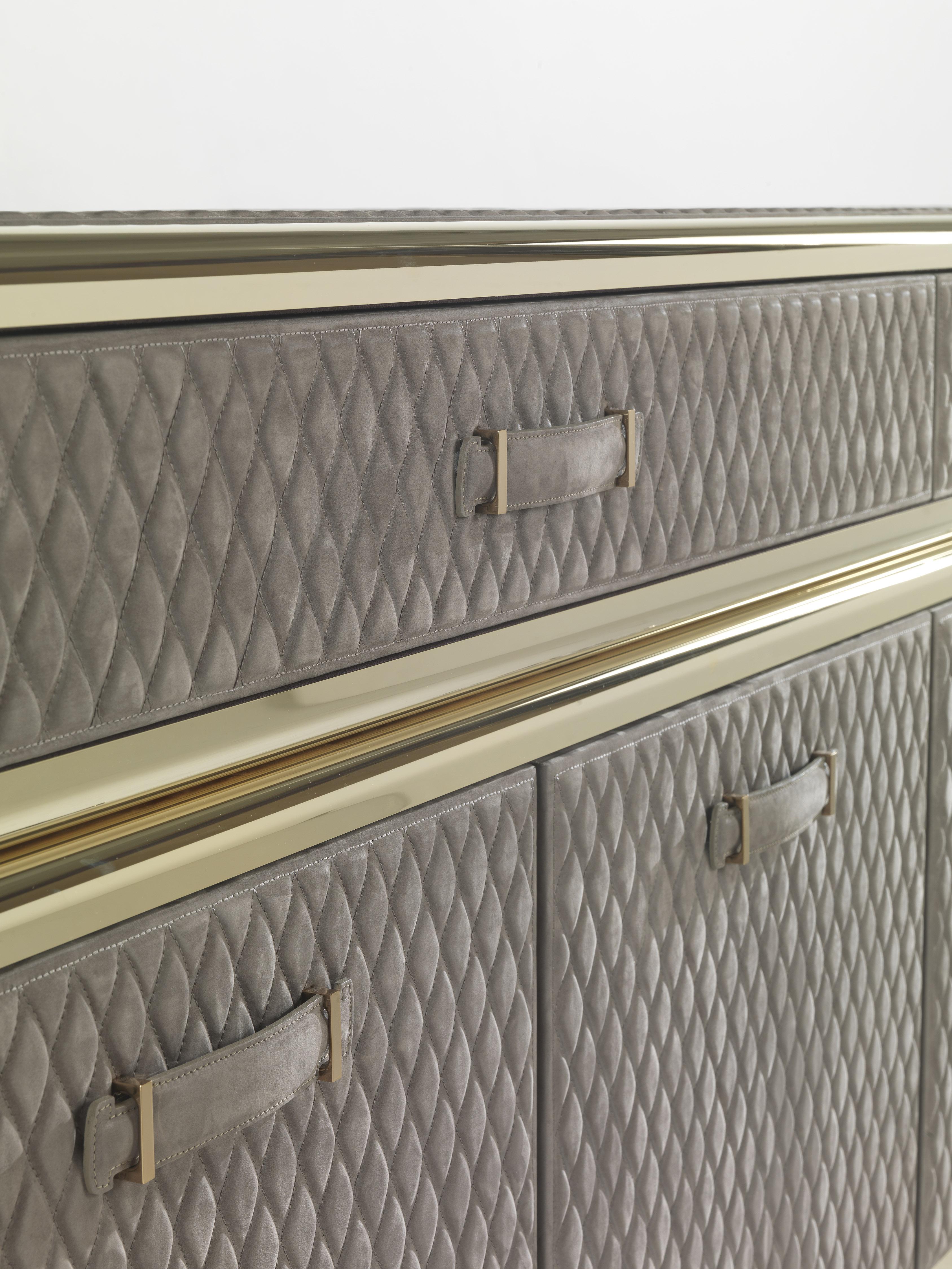 Modern 21st Century Fly Case Sideboard in Leather by Roberto Cavalli Home Interiors For Sale