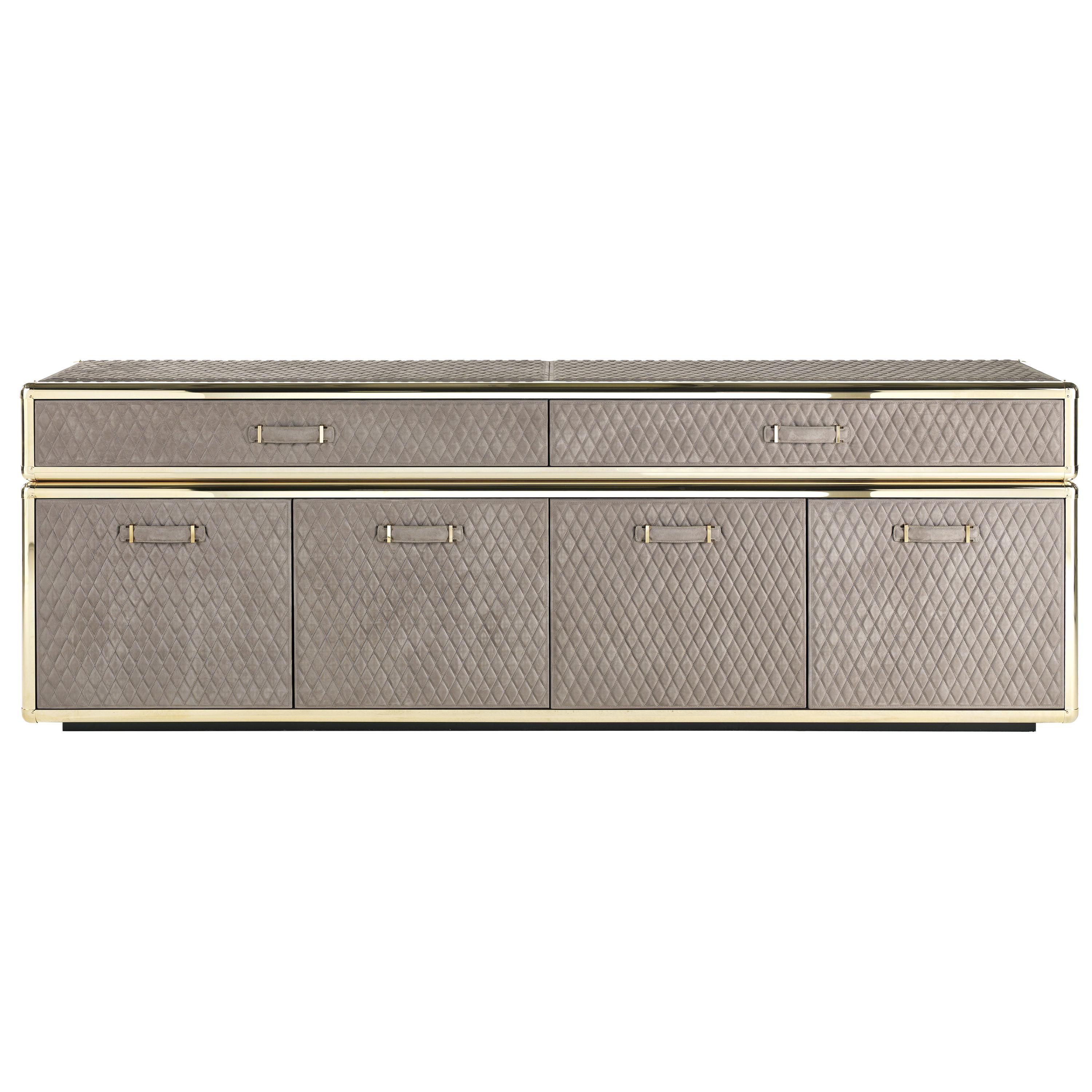 21st Century Fly Case Sideboard in Leather by Roberto Cavalli Home Interiors For Sale