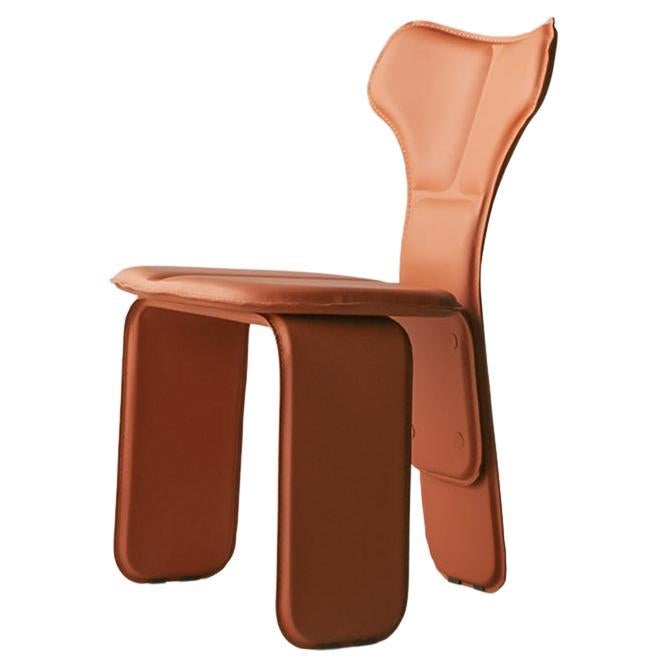 Fly chair in leather by Tiago Curioni, Brazilian contemporary design