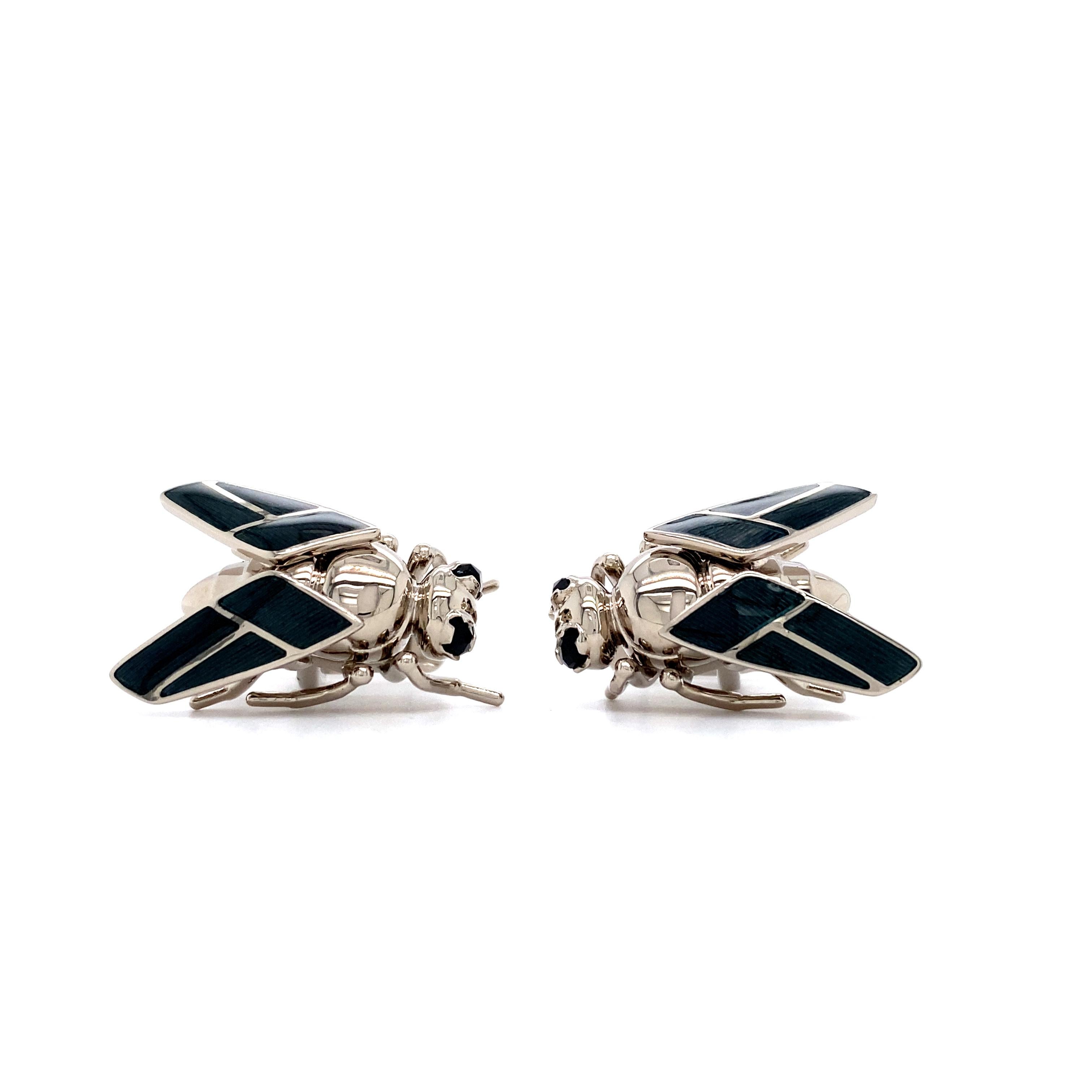 Victor Mayer fly cufflinks, 18k white gold, grey vitreous enamel, black tourmaline eyes

These cufflinks look deceptively similar to a real house fly. So an accessory for men with a sense of humor and a real attitude. 

About the creator Victor