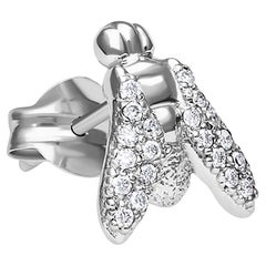 FLY Essential MonoEarring en or blanc 18 carats avec diamants pavés-ECH JEWELRY