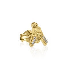 FLY Essential MonoOhrring 18K Gelbgold mit Diamanten - ECH JEWELRY