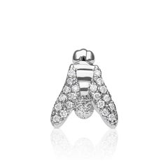 FLY Essential Mono Orecchino in oro bianco 18 carati con pavé di diamanti-ECH JEWELRY