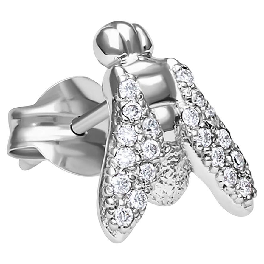 FLY Essential MonoOhrring 18K Weißgold mit Vollpavé-Diamanten-ECH JEWELRY