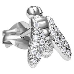 FLY Essential Mono Orecchino in oro bianco 18 carati con pavé di diamanti-ECH JEWELRY