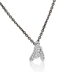 Contemporary Necklace in White Gold & Titanium with Diamonds ECH JEWELRY