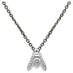 FLY Essential Necklace in 18K White Gold with Full Pavé Diamonds - ECH JEWELRY