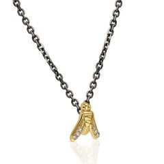 FLY Essential Necklace in 18K Yellow Gold with Accent Diamonds ECH JEWELRY