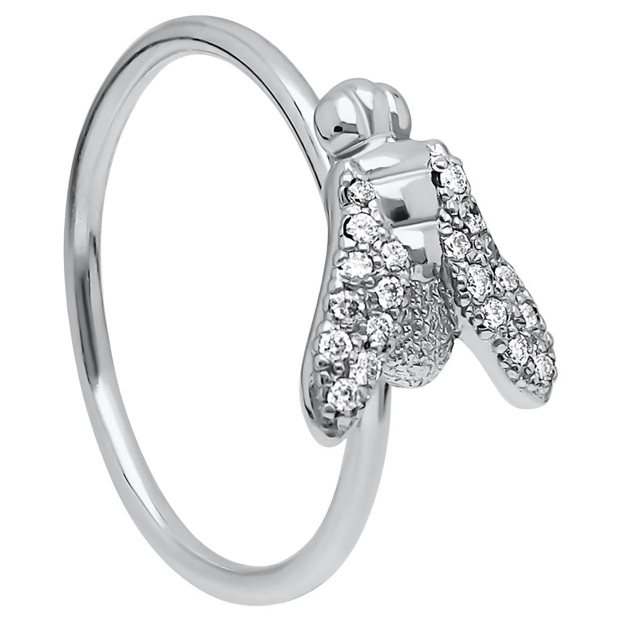 FLY Essential Ring aus 18 Karat Weißgold mit Vollpavé-Diamanten - ECH JEWELRY