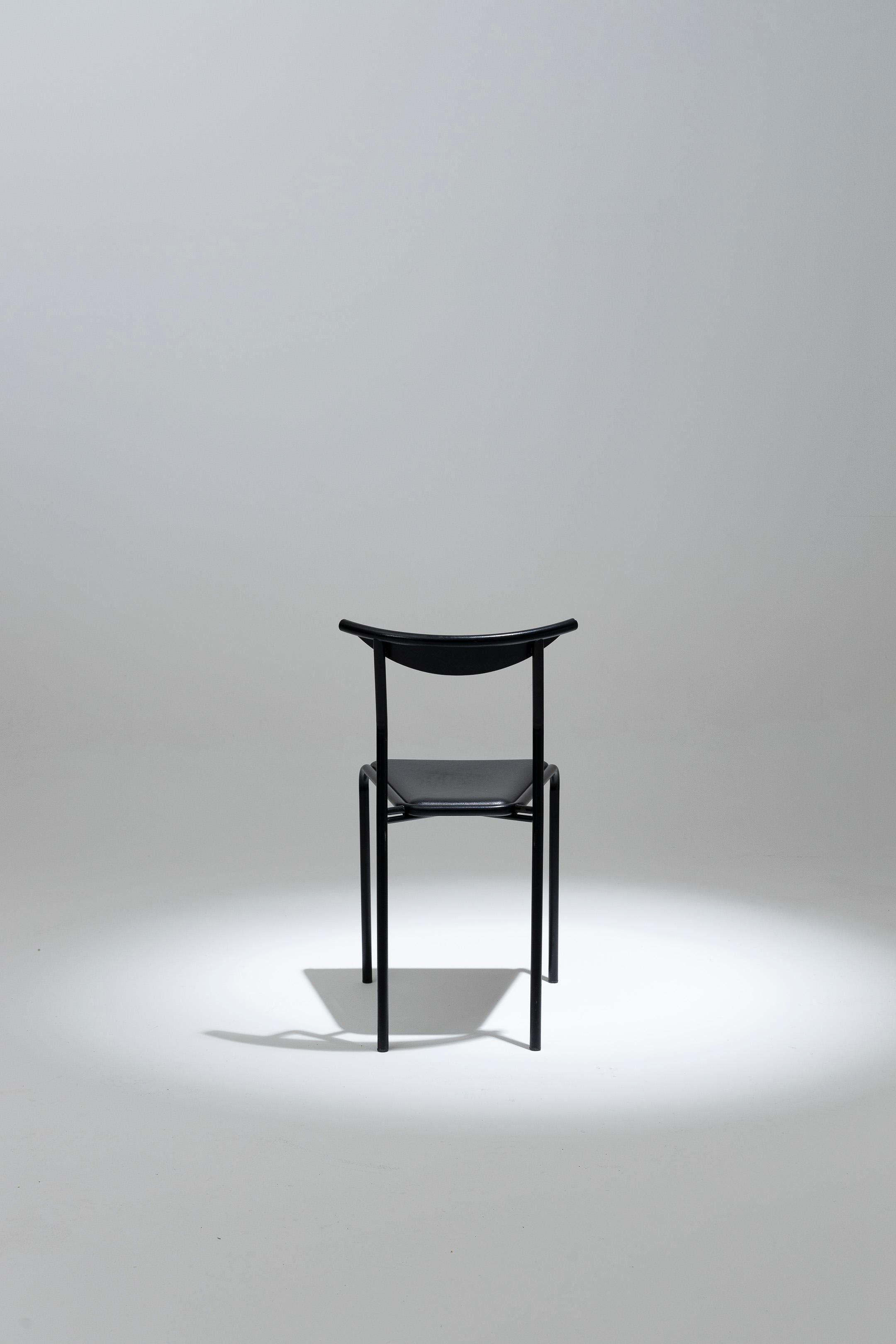 XIXe siècle Chaise Fly Line noire, années 1980