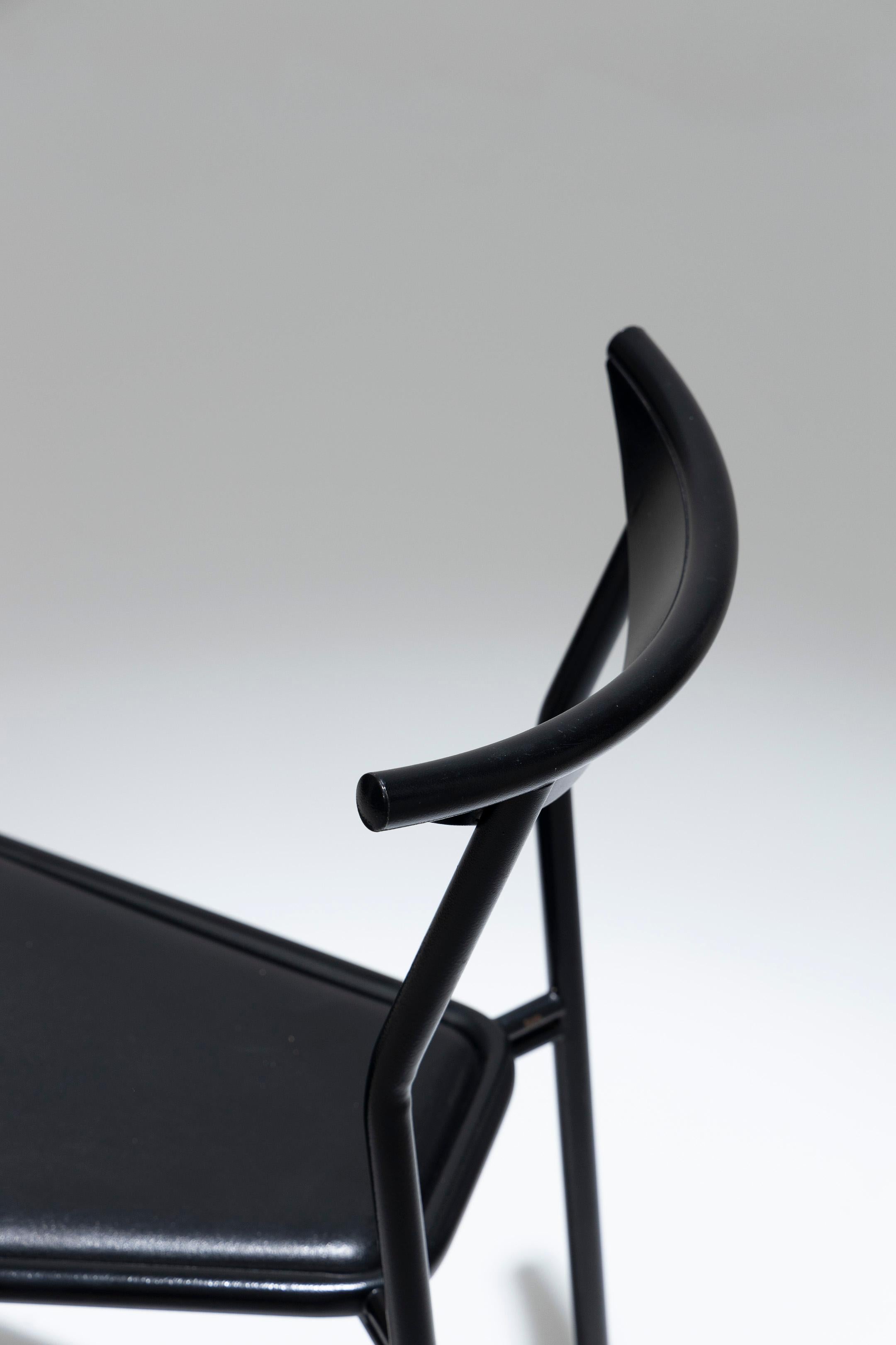 Chaise Fly Line noire, années 1980 2