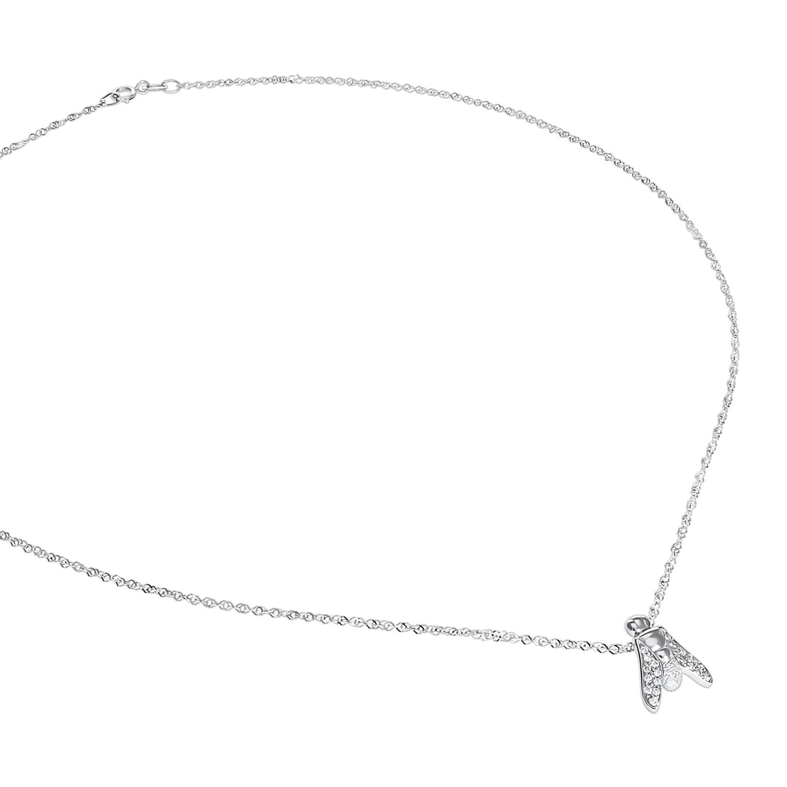 Brilliant Cut maxi FLY Essential Necklace 18K White Gold with Full Pavé Diamonds - ECH JEWELRY For Sale