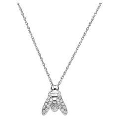 maxi FLY Essential Necklace 18K White Gold with Full Pavé Diamonds - ECH JEWELRY