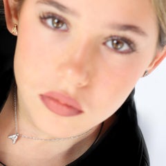 maxi FLY Essential Necklace 18K White Gold with Full Pavé Diamonds - ECH JEWELRY