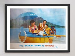 Affiche originale « Fly Pan Am to Hawaii », 1965