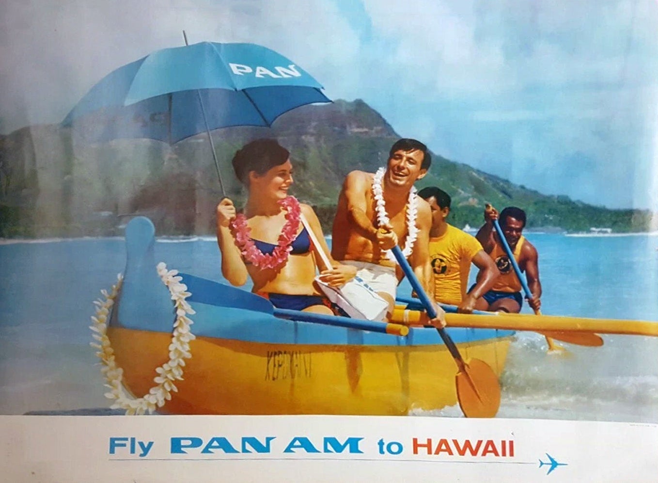 Fly Pan Am to Hawaii Original Poster, 1965 For Sale