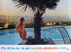 Affiche originale « Fly Pan Am to Los Angeles » par un artiste anonyme, 1968