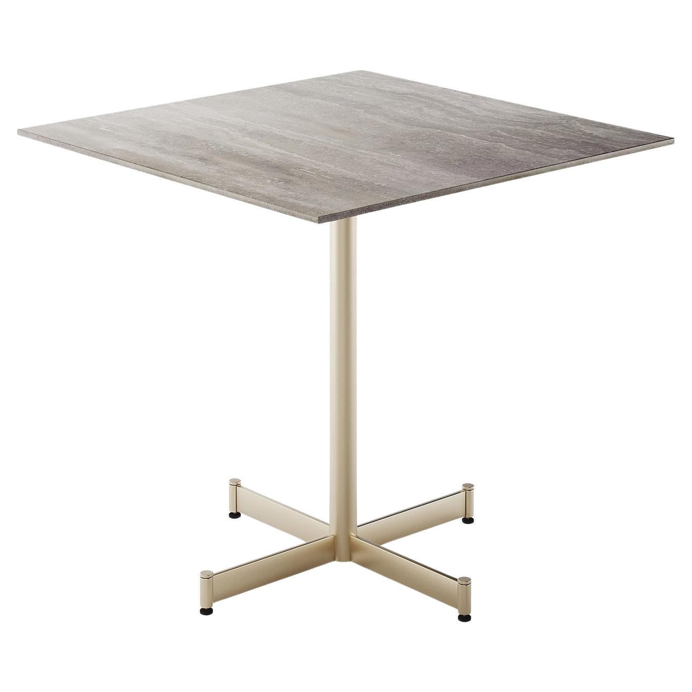 Fly Square Gray & Champagne Café Table by Braid Design Lab For Sale