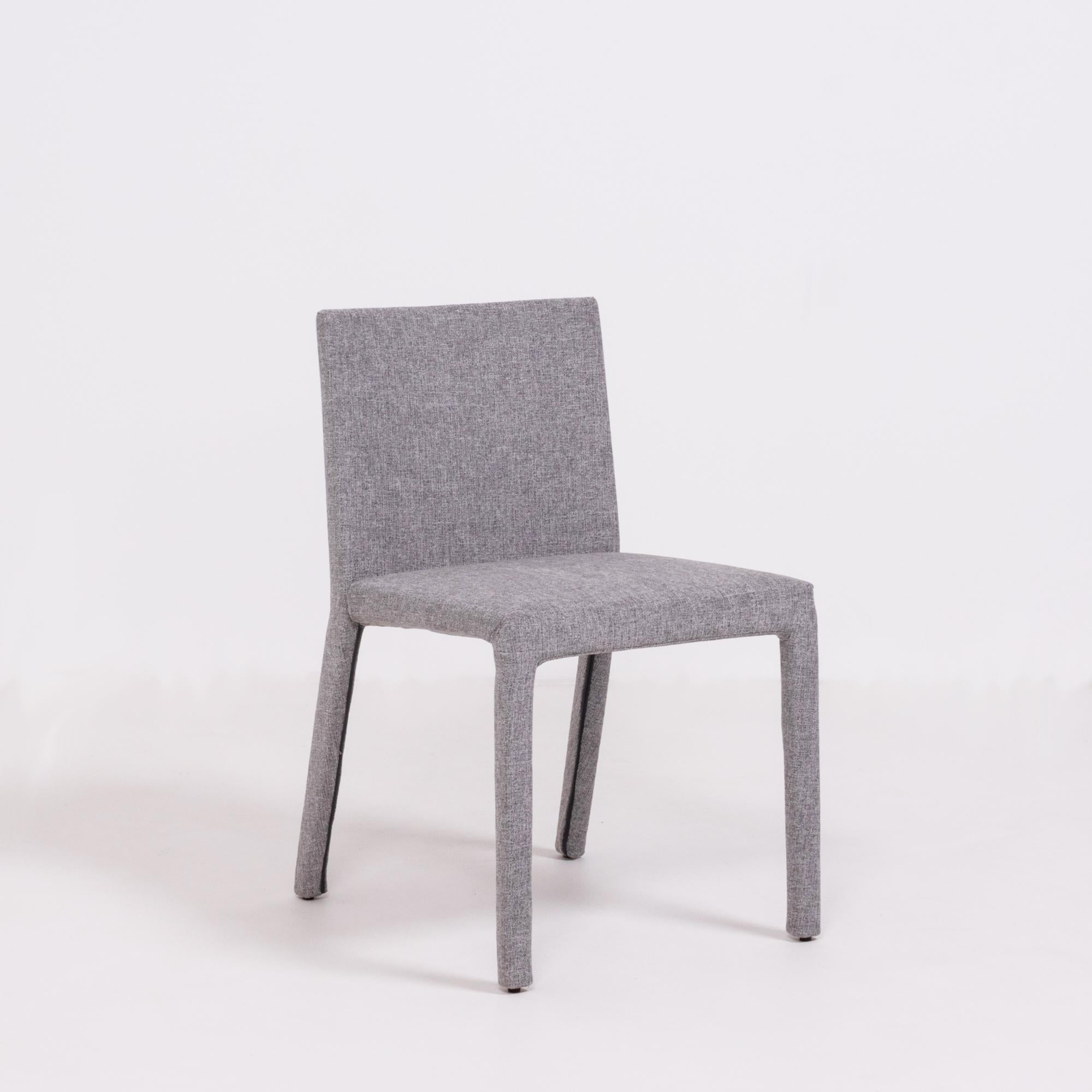 Modern Fly Tre Grey Dining Chairs by Carlo Colombo for Poliform, Set of 8 In Good Condition In London, GB