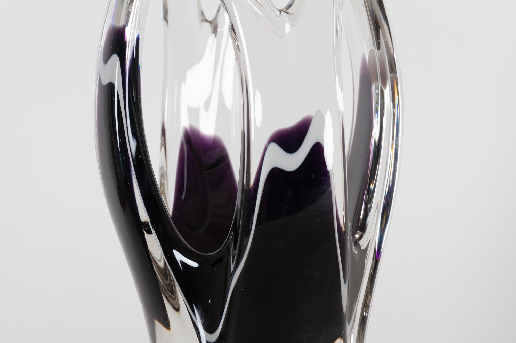 Vase en verre Coquille Fantasia de Paul Kedelv, années 1950 en vente 3