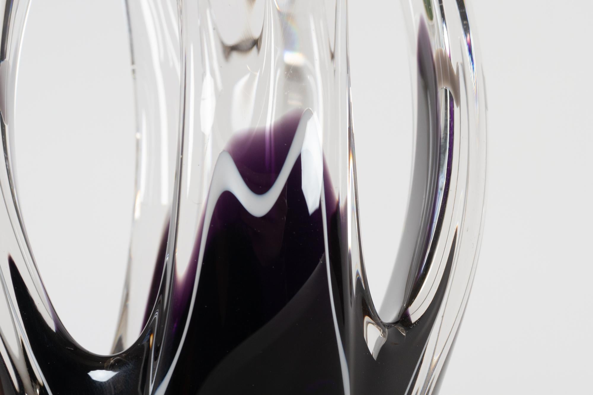 Milieu du XXe siècle Vase en verre Coquille Fantasia de Paul Kedelv, années 1950 en vente