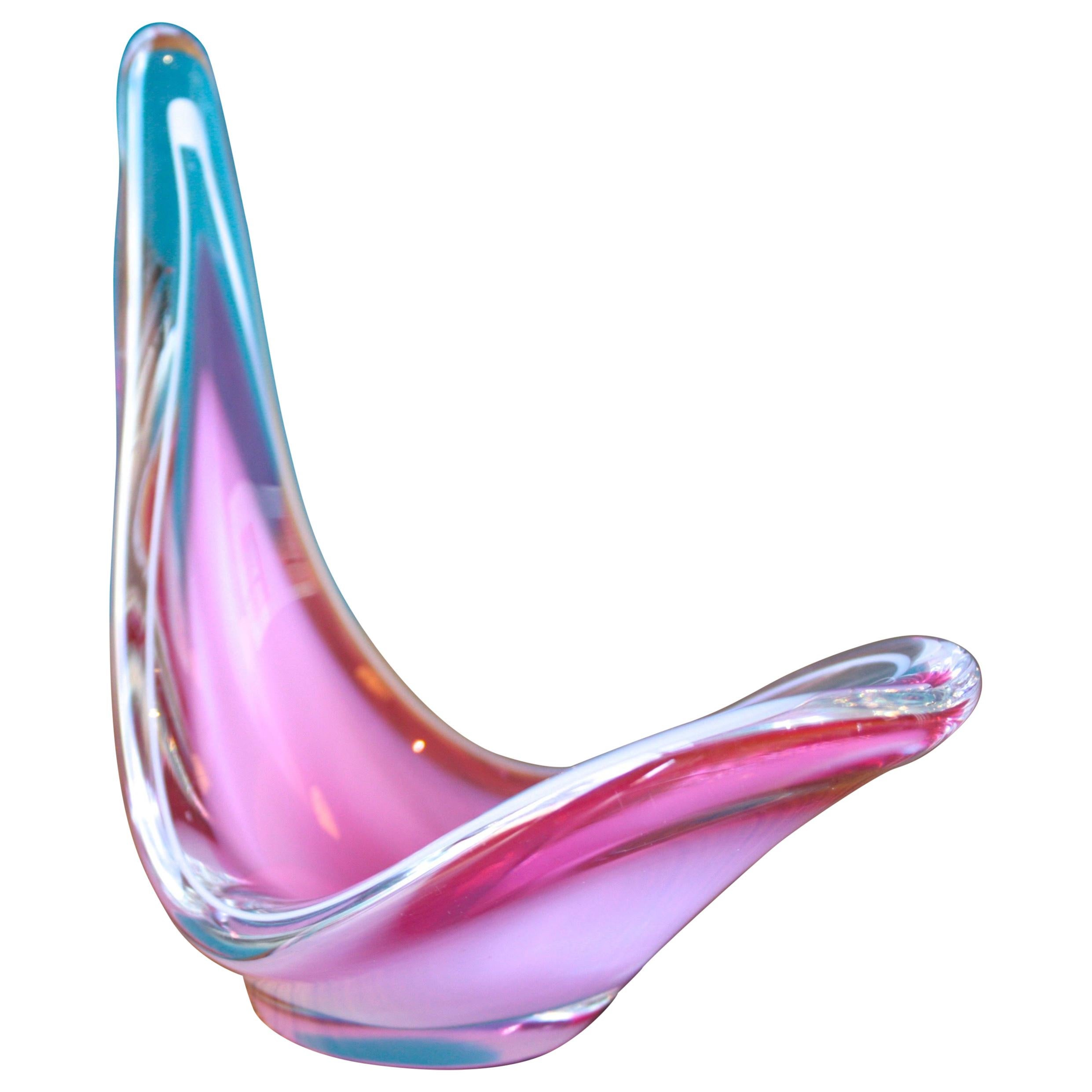 Flygsfors Coquille Glass Object, Designed by Paul Kedelv, Sweden, 1958 For Sale