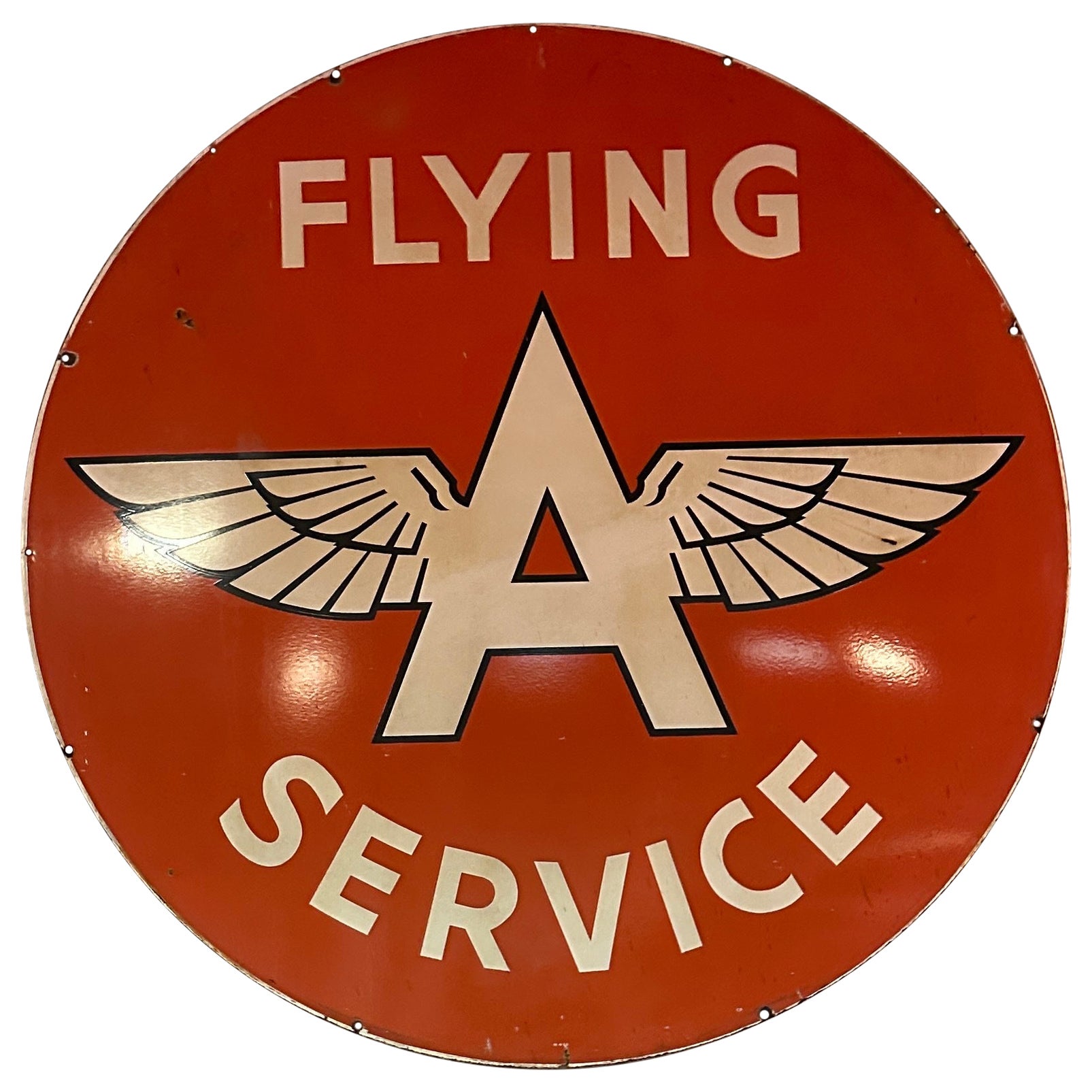 Cartello smaltato Flying A Service - bifacciale