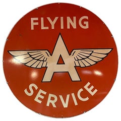 Panneau en émail "Flying A Service" - double face